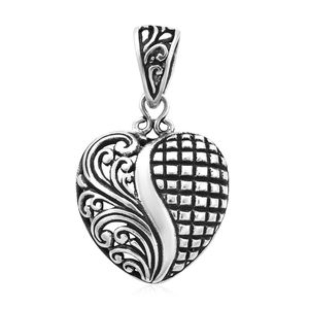 Bali Heart Pendant In 925 Sterling Silver 15$